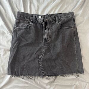 Black Distressed Levi’s Denim Skirt